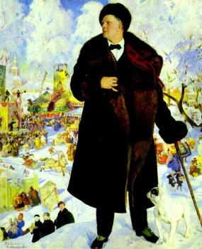 鮑裡斯 尅斯托依列夫 Portrait of Fyodor Chaliapin